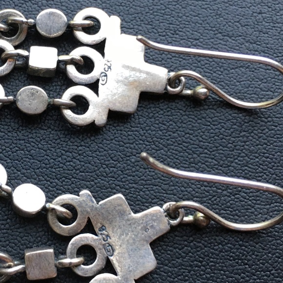 Vintage Art Deco sterling 925 marcasite earrings - Picture 11 of 11